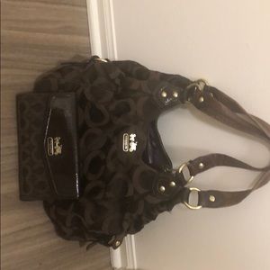 Brown Coach Purse with Wallet